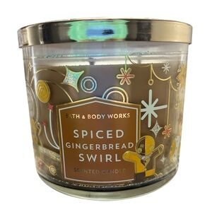 NEW Bath & Body Works Spiced Gingerbread Swirl 3-Wick Scented Candle